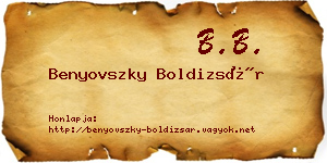 Benyovszky Boldizsár névjegykártya